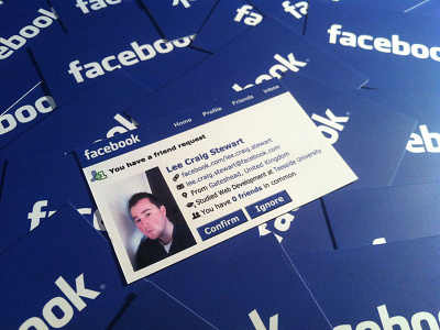 "Facebook Me" Business Cards (2011) adobe photoshop cc business cards design