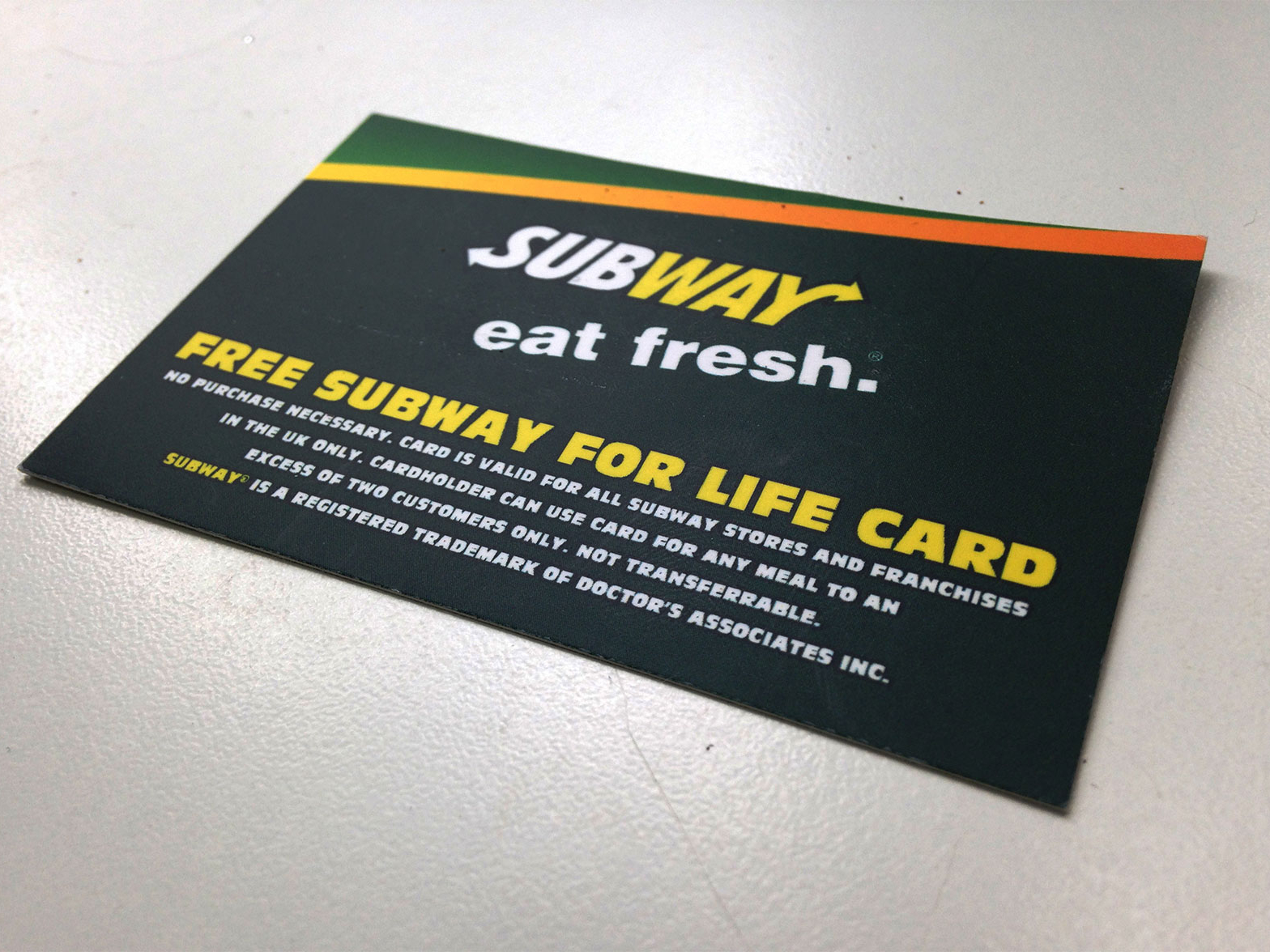 'Free Subway For Life' cards (2010) by Lee Craig Stewart on Dribbble