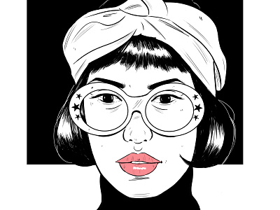 A Fashionerd black black white comic design fashion girl illustration ink manga pop art portrait sport