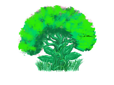 Green Tree digital painting