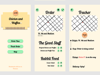 Chicken and Waffles design design app ui