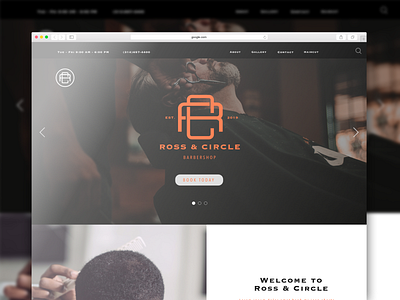 Ross & Circle Barbershop Branding Project adobe illustrator adobe xd brandig digital design illustration landign page photoshop ui ux web design