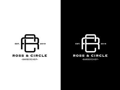 Ross & Circle Barbershop Branding Project brandig illustration logo ui ui ux ux vector