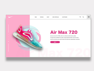 Nike Air Max 720 | Daily Ui Design adobe xd creative digital design graphicdesign landingpage photoshop shoe ui user experience userinterface ux web design webdesign