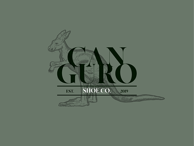 Cabguro | Shoe Co.| Logo Design branding customsketch illustrator kangaroo logo specs type vintage logo