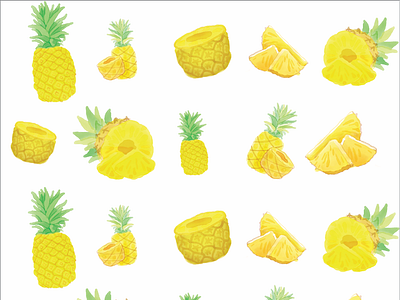 Pineapple graphic design illustration pattern traditional art watercolor