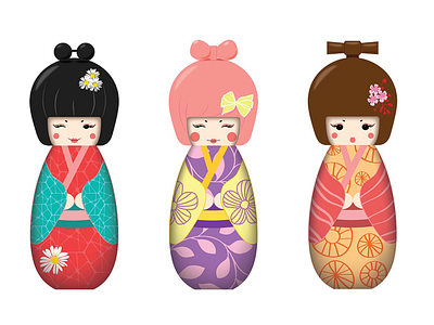 Geisha cute geisha graphic design japan kawaii vector art