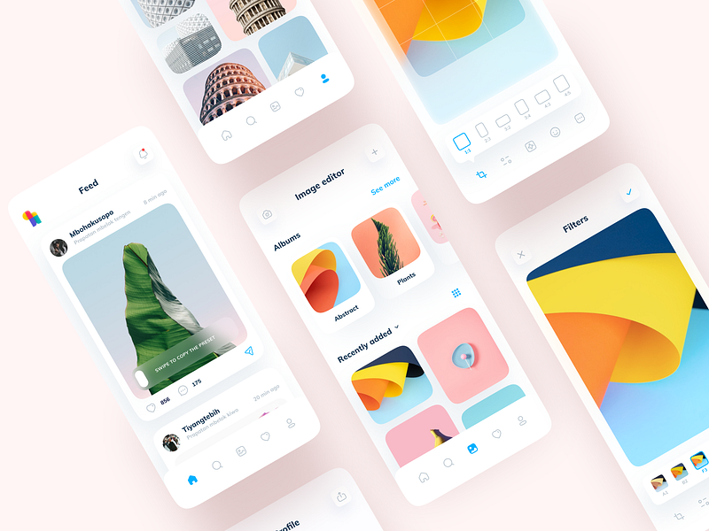 Photo Editing & Social Media AiO App Concept by Risang Kuncoro on Dribbble