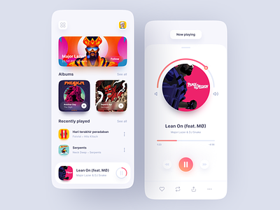 Music Player App app clean design minimal minimalism minimalist mobile music music app music player music player app ui ux