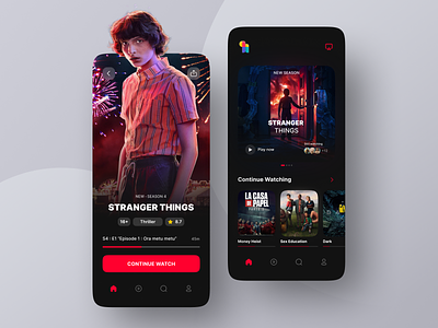 Movie Streaming App app dark ui design innovation mobile movie movie app movie streaming netflix streaming streaming app ui ux