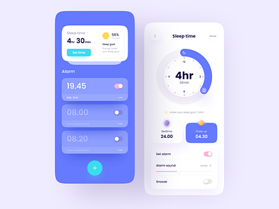 Alarm App Concept alarm app bedtime clean clock design innovation minimal minimalist mobile sleep ui ux
