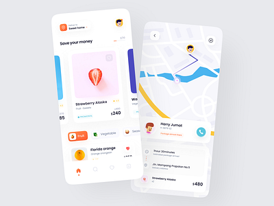 Food Delivery App app clean delivery delivery app design food food app food delivery food delivery service food ordering app fruits minimal minimalist mobile nutrition ui ux