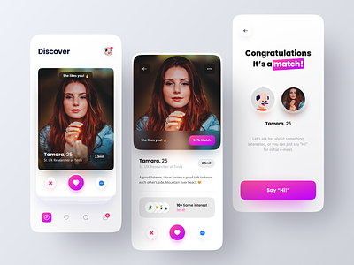 Dating App Concept app chatting clean dating datingapp design finder innovation matching message messenger app minimal minimalist mobile tinder ui ux