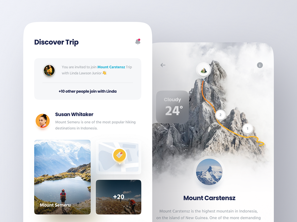 Hiking Trip App concept by Risang Kuncoro ® for Plainthing Studio on ...