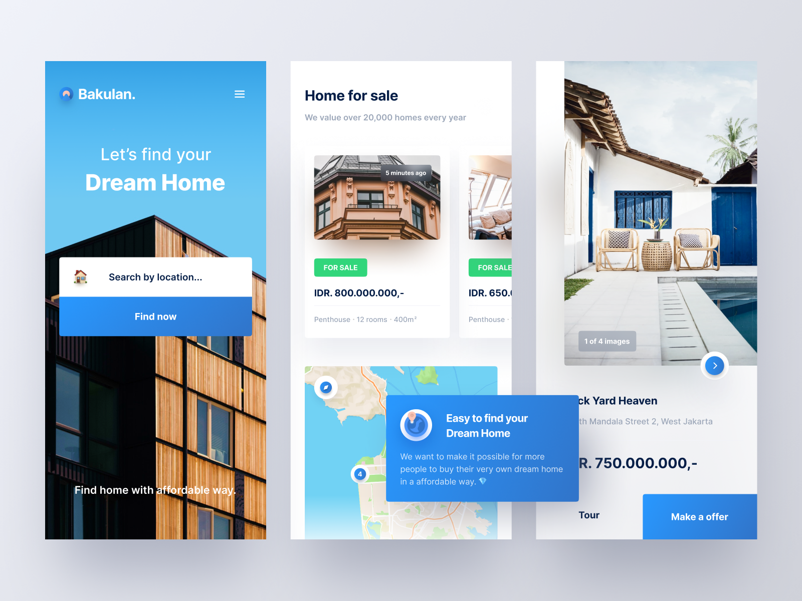 Real Estate App Concept by Risang Kuncoro ® for Plainthing Studio on