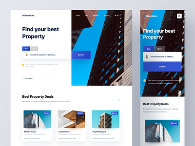 Bancakan - Real Estate Responsive Website app appartment brand branding design house landing page mobile product product design property real estate rent responsive sell ui ux web web design