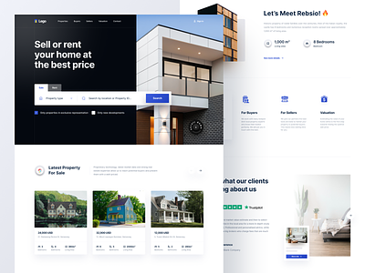 Real Estate Homepage apartment app home homepage house minimal minimalist product product design properties property real estate rent ui ux web design website