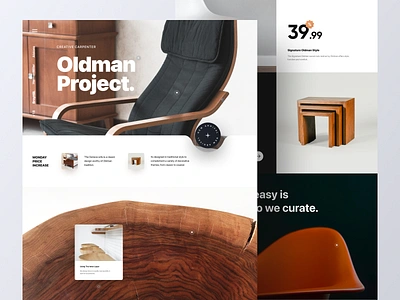 Furniture Landing Page chair clean design furniture interior landing page minimal minimalist product design property shop store table ui ux web web app web design website website design