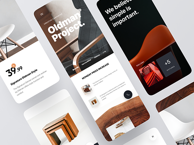 Oldman Project - Mobile View app chair clean design ecommerce furniture furniture app interior minimal minimalist mobile product design property responsive shop table ui ux