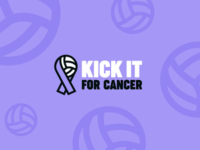 Kick it for Cancer | Branding branding cancer design football icon logo purple soccer