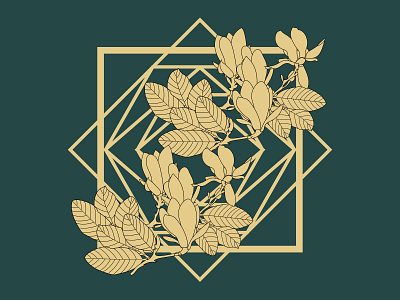 Magnolia Geometric design drawing graphics illustration