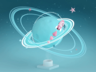 Flying 3d after affects animaiton challenge cinema 4d design flying illustration motion graphics rocket saturn space star weekly