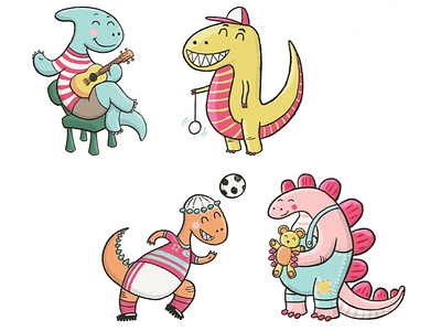 Playful Dino’s animal illustration childrens illustration dinosaur illustration