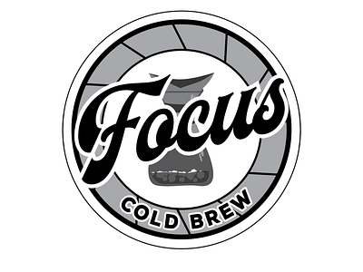 Focus Cold brew logo brewing classic coffee cold cold brew cold coffee food and drink illustrator logo logo design monochromatic vector