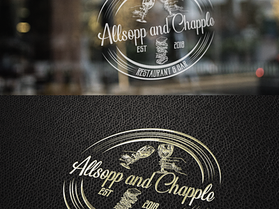 Allsopp and Chapel bar bar logo branding classic creative design food and drink illustration logo logo design minimal restaurant typography usa vector