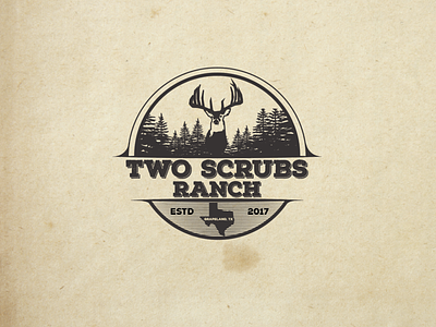Another concept for Two Scrubs Ranch branding classic creative design illustration illustrator logo logo design minimal monochromatic typography usa vector vintage