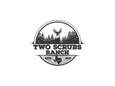My second concept for private ranch logo agricultural agriculture branding classic creative deer design illustration illustrator logo logo design minimal monochromatic pines ranch typography ui usa vector vintage