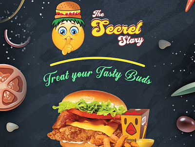 Burger shop branding design illustration recipe