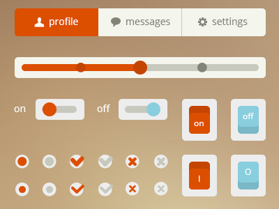 Orange/Cyan UI blue cyan flat free orange ui user interface