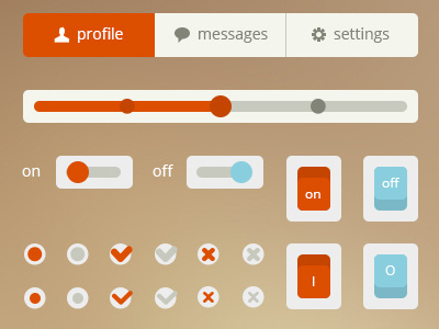 Orange/Cyan UI user interface free orange cyan blue flat ui