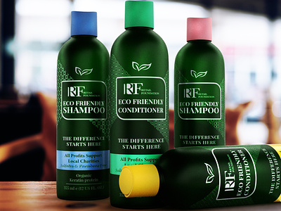 Eco Shampoo and Conditioner Minimalist Product Label Design