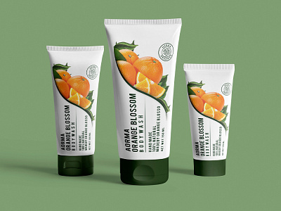 Orange body wash label design beauty product branding cream design label packaging labeldesign logo package design packaging design