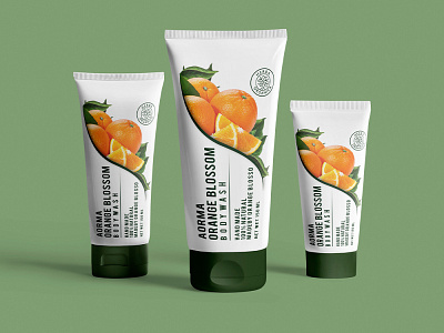 Orange body wash label design