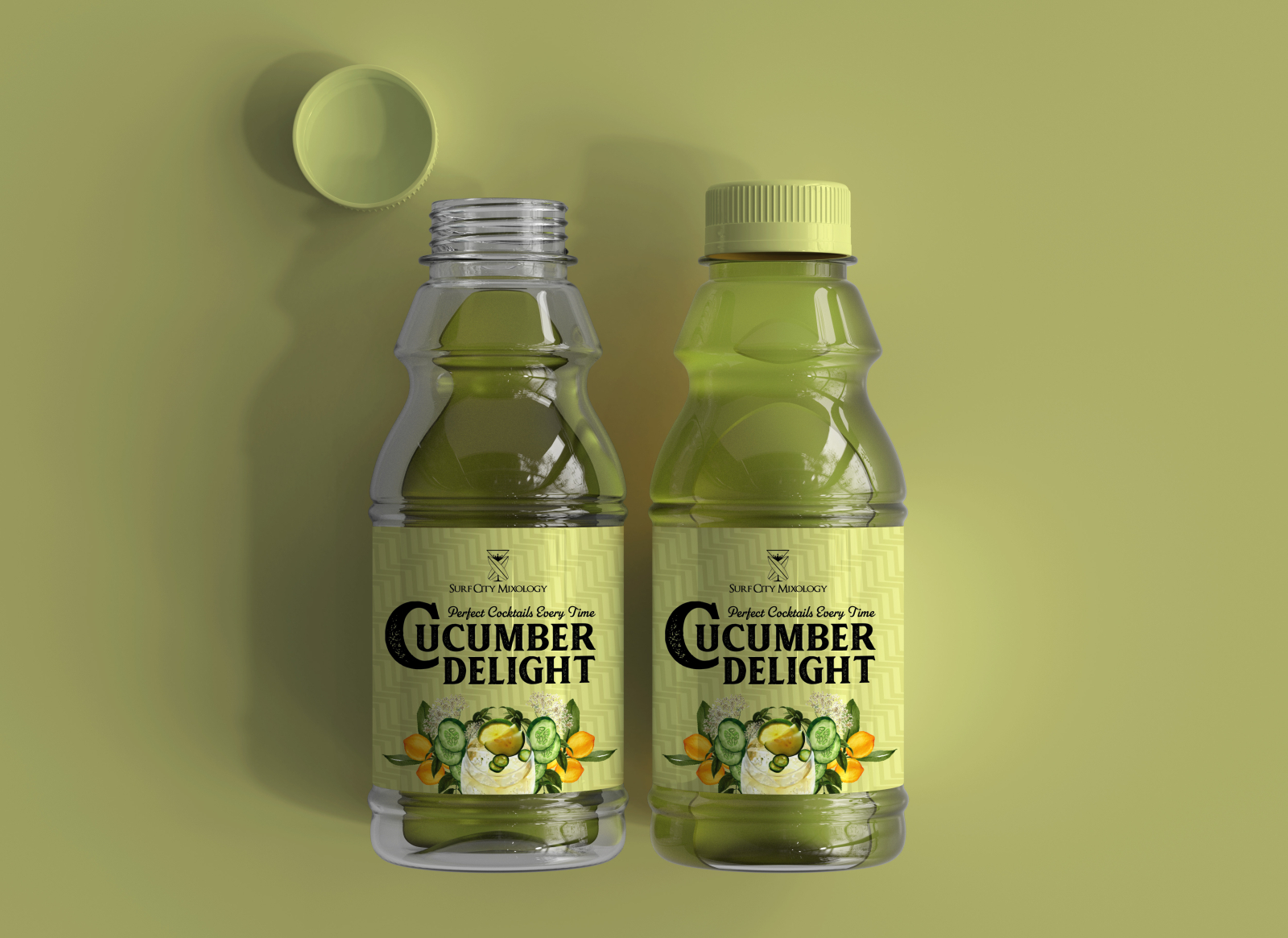 Mocktail beverage bottle label design by Nabil I. on Dribbble