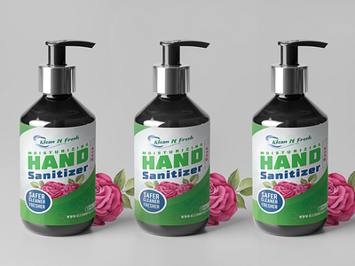 Rose hand sanitizer label design