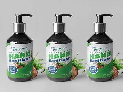 Coconut hand sanitizer label design