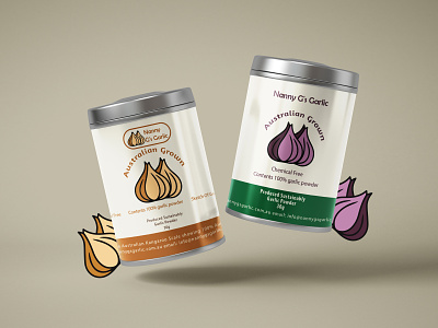 Garlic product minimal label design