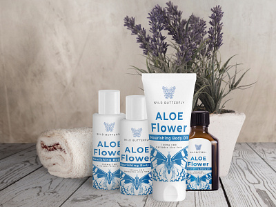 Aloe flower CBD product label and packaging design