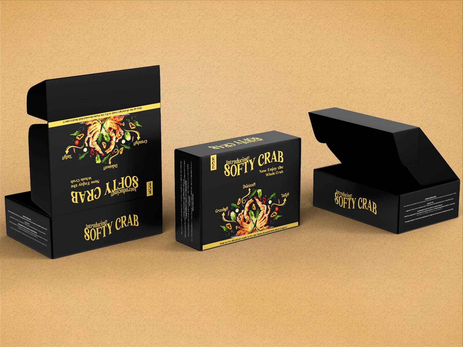 Minimal Breaded Soft Shell Crab Box Packaging Design By Nabil I On Dribbble