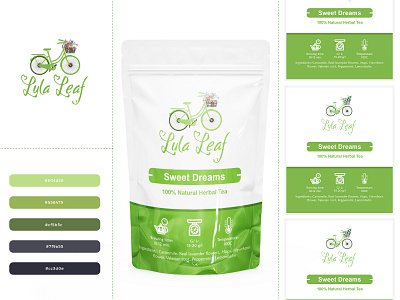 Natural Herbal Tea pouch bag label design