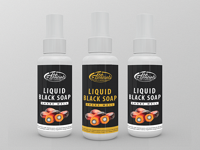 Liquid Black Soap Label Design
