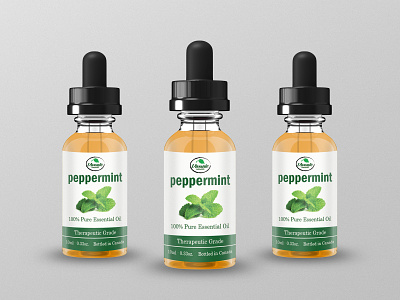 Peppermint Essential Oil Label Design