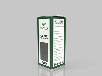 Popotes Biodegradables Box Design. branding design dribbble label label packaging labeldesign package design packaging design short shorts