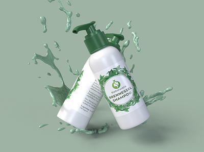 Brennessel Shampoo Product Label Design. beauty product branding branding design design dribbble inspiration label labeldesign logo logodesign package design packaging design vector