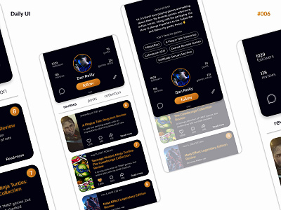 User Profile — Daily UI #006 account app challenge daily ui daily ui 006 dailyui dailyui006 games mobile ui user user profile userprofile ux
