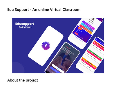 Edu Support - An online Virtual Classroom adobexd design ui